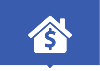 Financing icon showing dollar sign on house
